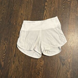 Lululemon white speed it up shorts...longer inseam (4 inch) size 2